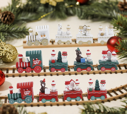Free Shipping - Christmas Wooden Train Decor – Cute Holiday Gift for Kids & Ornament Gift Home Decoration