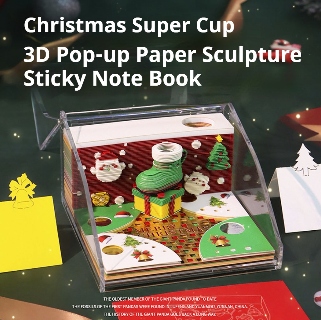 Free Shipping - 3D Time Piece Calendar 2026 – LED Paper Art Tree House Desk Decor, Creative Tear-Off Memo Pad, Unique Christmas Gift